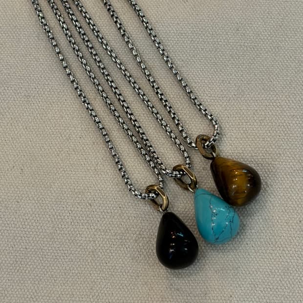 Turquoise Drop Surgical Necklace