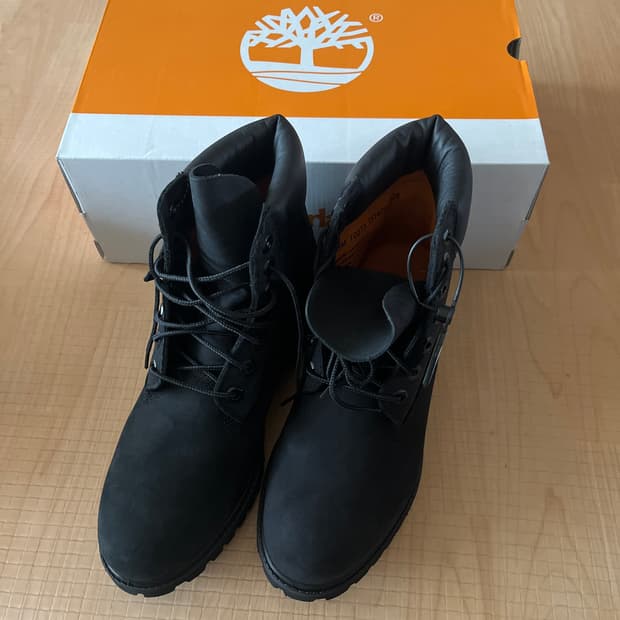 팀버랜드 프리미엄 6인치 워터프루프 부츠 블랙 누벅 - 와이드