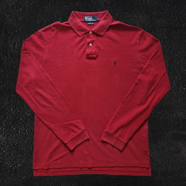 Polo Ralph Lauren 빈티지 레드 카라 롱슬리브