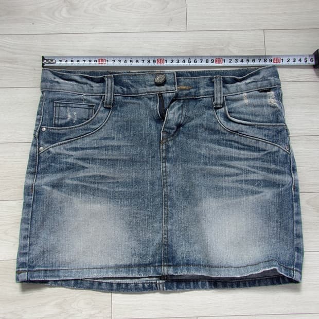 빈티지 워싱 데님 스커트