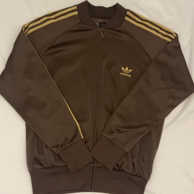아디다스 브라운/골드 트랙 자켓