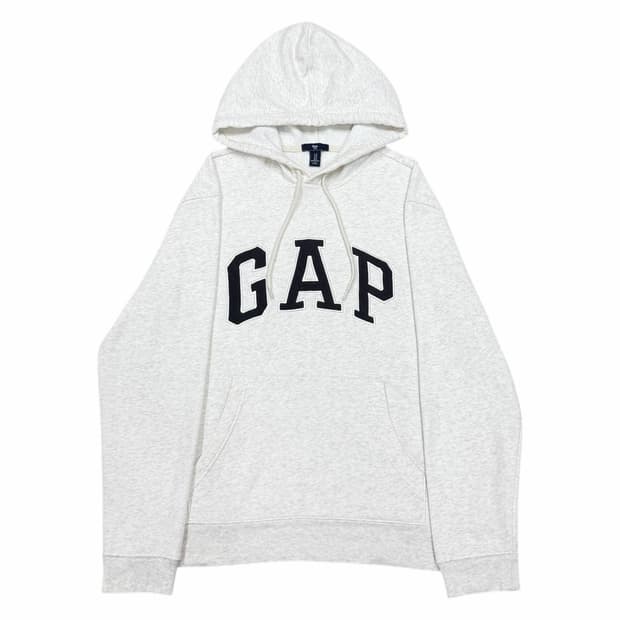 GAP 갭 스펠로고 기모 후드티 오트밀 S