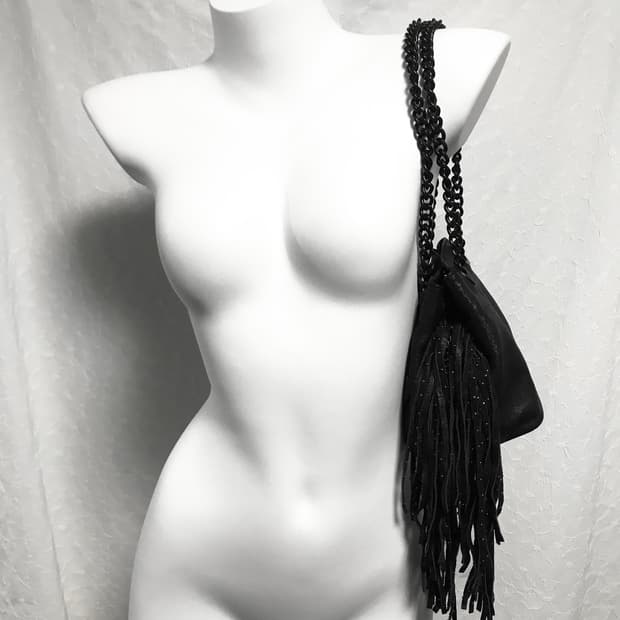 빈티지 스터드 체인 크랙 레더 투웨이 숄더백 가방