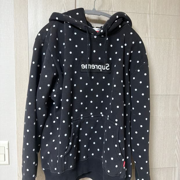 슈프림 꼼데가르송 도트 후드티