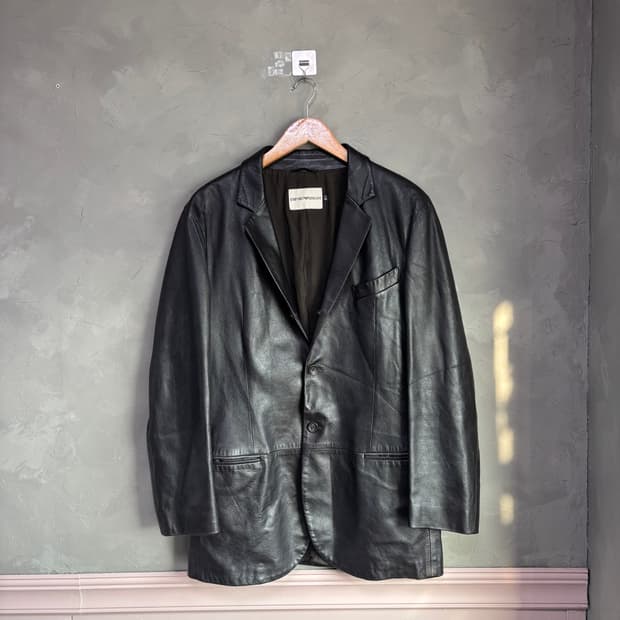 엠포리오 아르마니 레더 블레이져 자켓