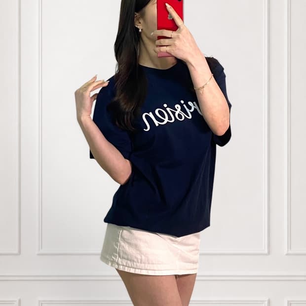 메종키츠네 빅로고 라운드티