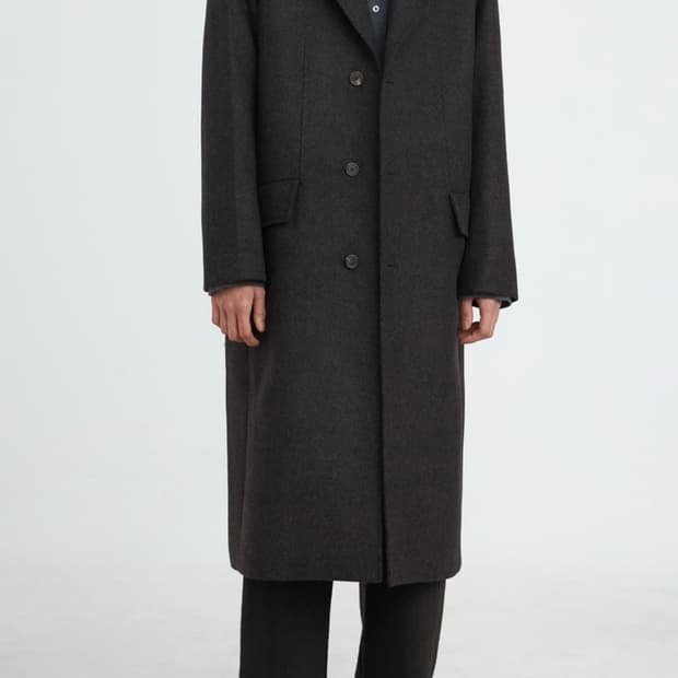 유스 체스터필드 코트 브라운