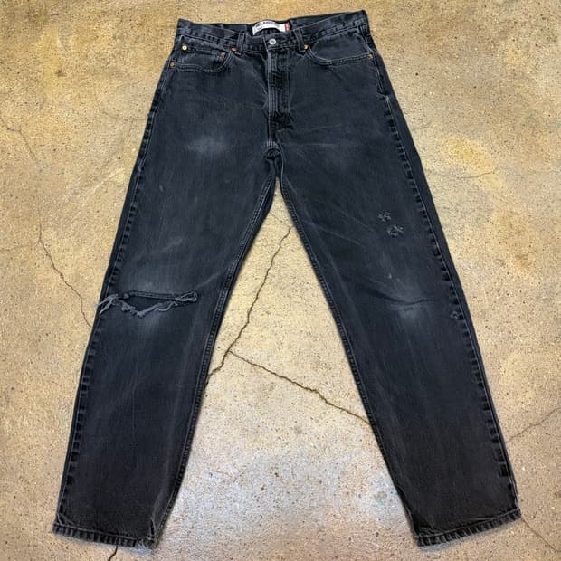 00s 미국 빈티지 리바이스 550 블랙진 찢청 청바지