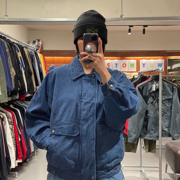 빈티지 데님 봄버 자켓 (가오리핏)  