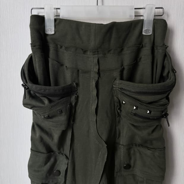 아카이브 벌룬포켓 스터드 카고 롱스커트 치마 펑크 y2k 락시크