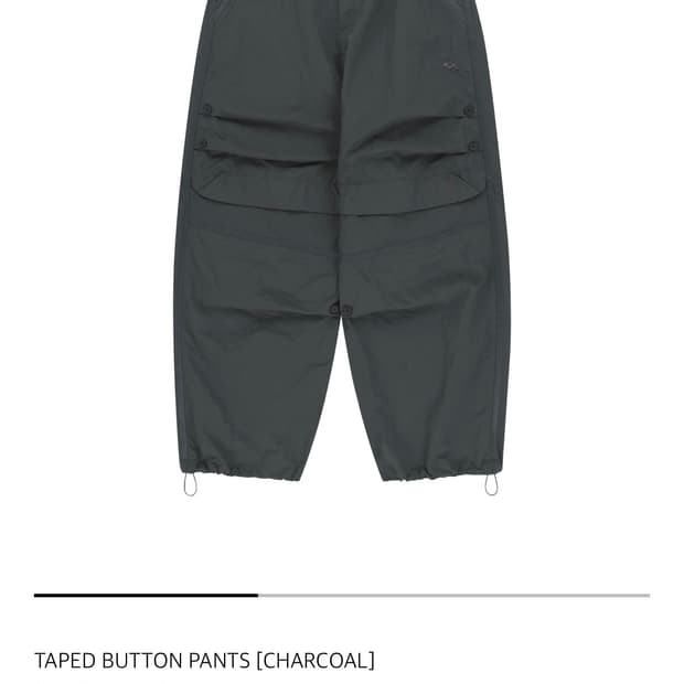 산산기어 TAPED BUTTON PANTS [CHARCOAL]