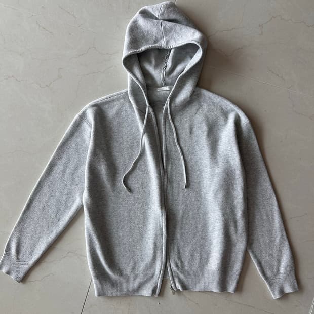 Oysho 여성 니트 후드집업 그레이