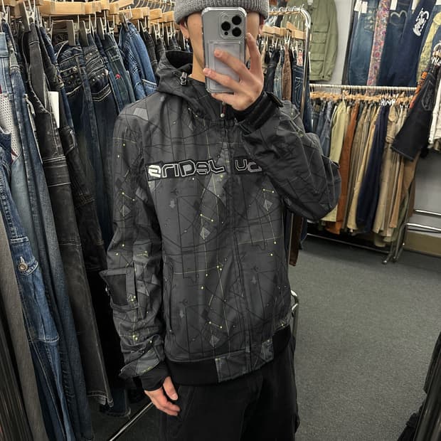 L) 후부 빈티지 바람막이 자켓 차콜