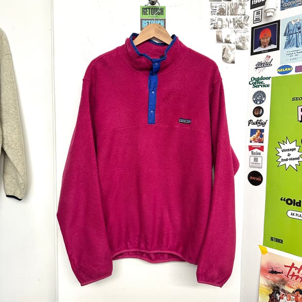 80‘s 파타고니아 신칠라 스냅티 ’핑크/블루‘