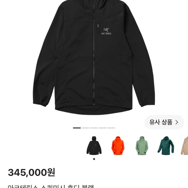 아크테릭스 스쿼미시 후디 블랙