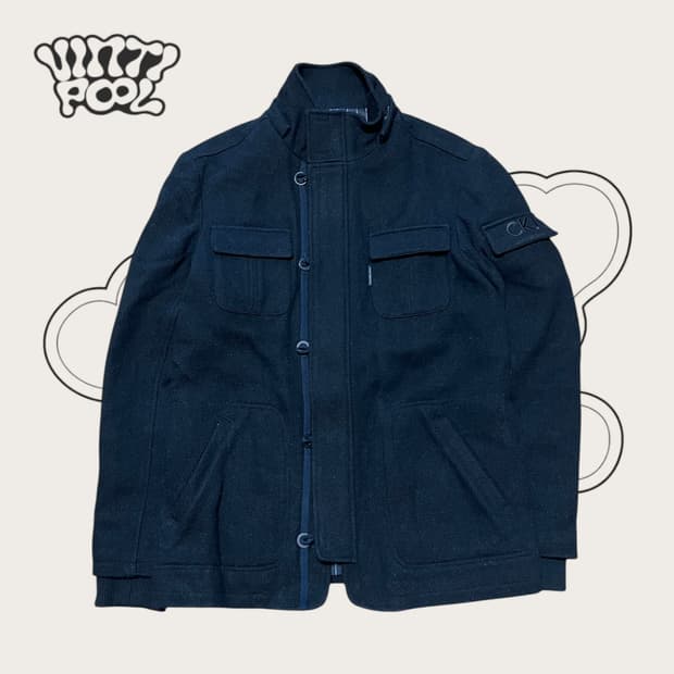 캘빈클라인진스 하프 울코트 M 블랙