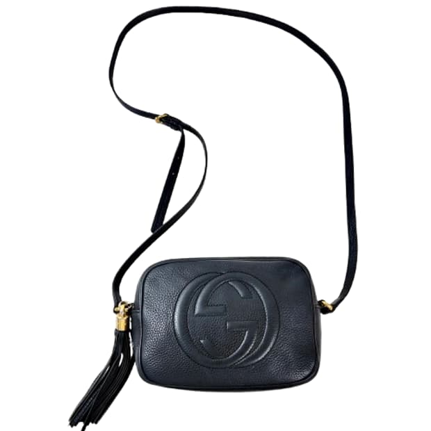 정품 구찌 소호 태슬 디스코백 블랙 스몰