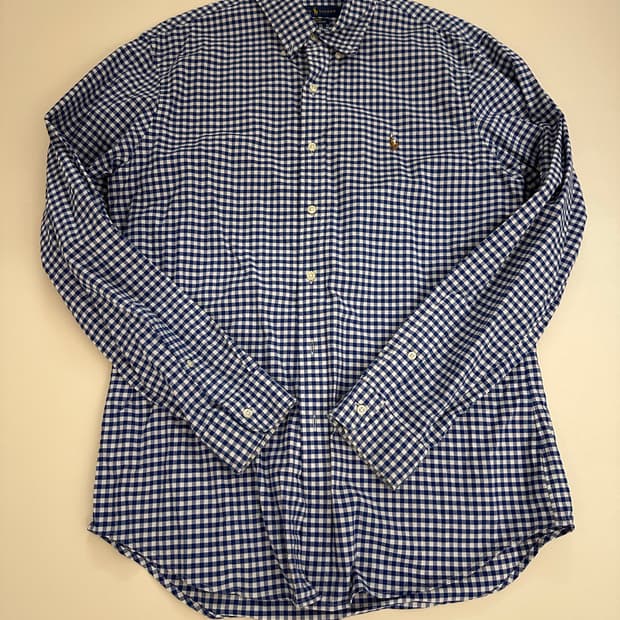 폴로 슬림핏 체크 셔츠 L