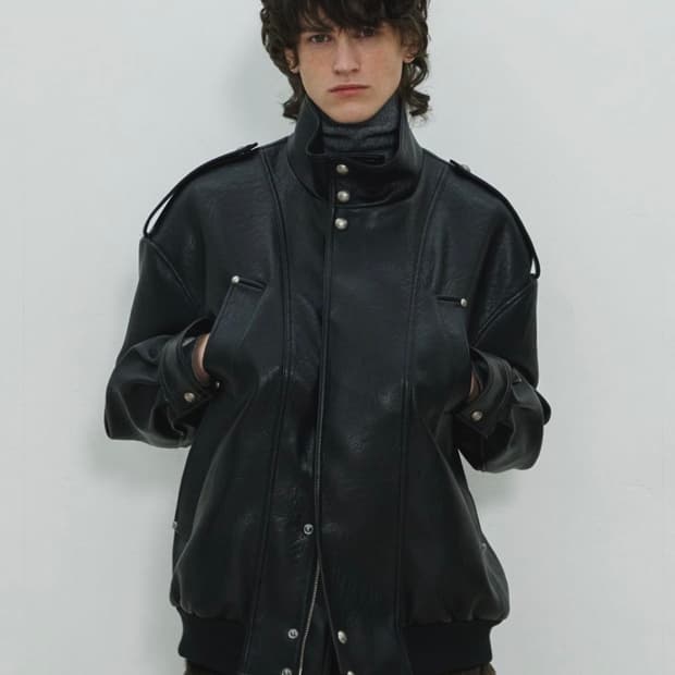 4 Pocket Oversized Leather Blouson S