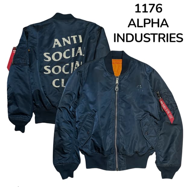 알파인더스트리 안티소셜클럽 콜라보 마원 항공 잠바 ma-1 M