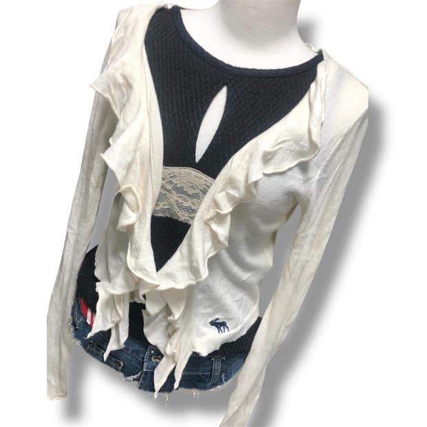 ABERCROMBIE 여리핀터무드 프릴가디건(44-55추천)