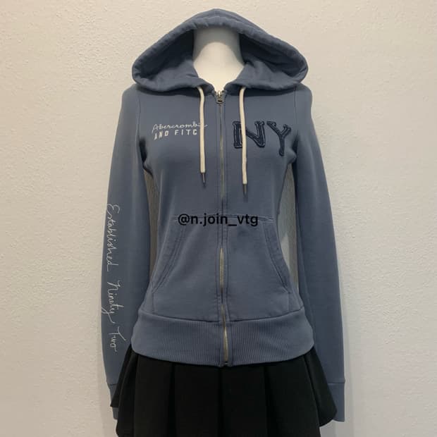 아베크롬비 뮤트 블루 후드집업