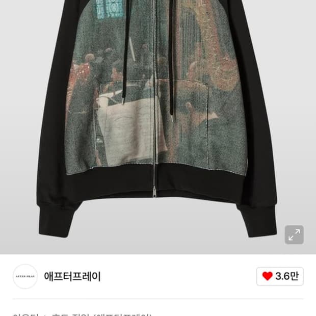 애프터 프레이 프린트 패널 후디 집업

블랙