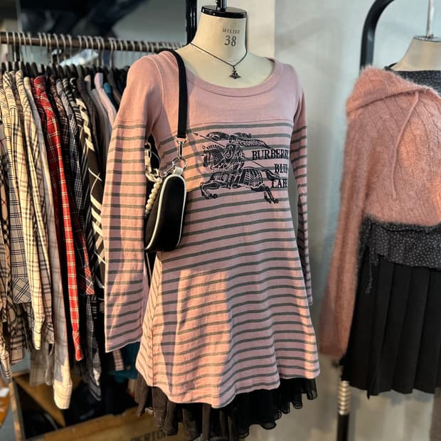 Burberry Pink Stripe Cotton Dress