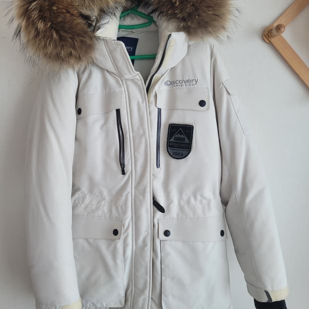 디스커버리 여성 패딩 85사이즈 아이보리