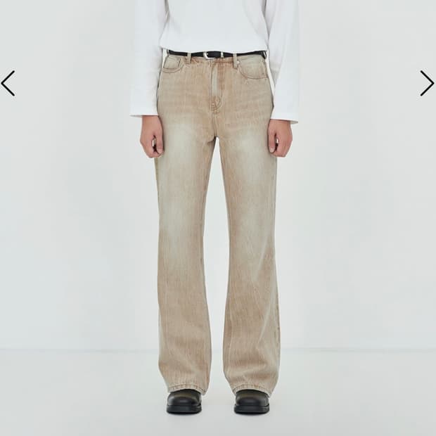 페이탈리즘 베이지 플레어 부츠컷진 44 29