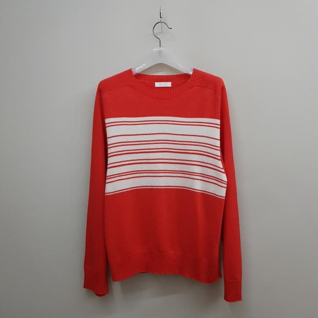 한섬 SJSJ 2022 스트라이프 배색 라운드 니트 F사이즈