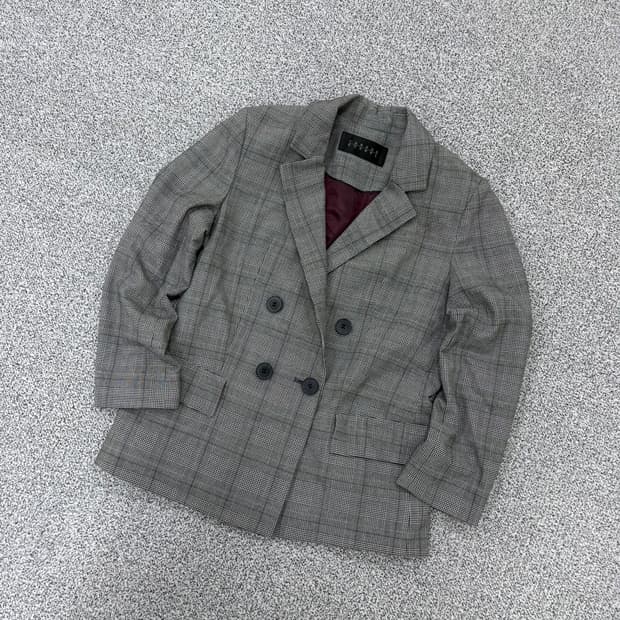 구55 탱커스 체크 더블 자켓 블레이저 0317J