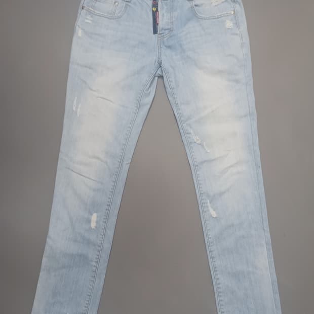 [34] 디스퀘어드2 연청 래더패치 슬림진 청바지