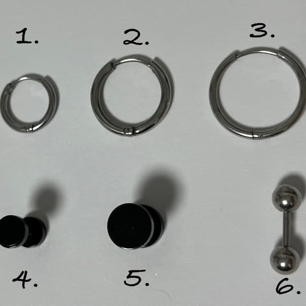 피어싱, 귀걸이 (링, 볼)