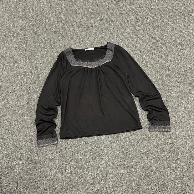 M)Axes Femme vintage 여성 블렉 레이스 긴팔