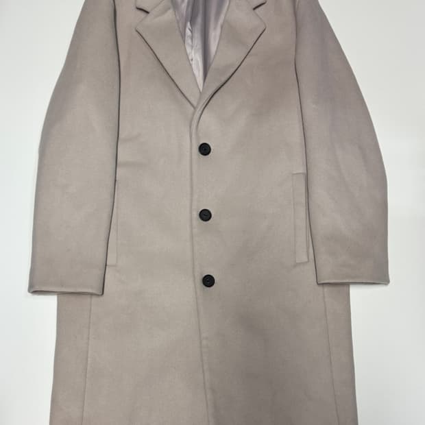 무신사 스탠다드 미니멀 크림 울 코트 L