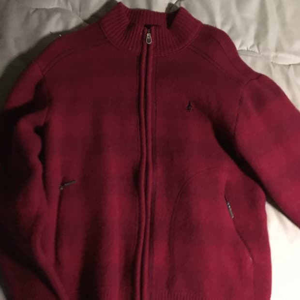 빈폴 버건디 니트집업