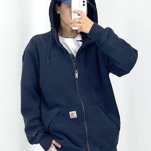 루키CK9741: 칼하트 네이비 후드 집업 
