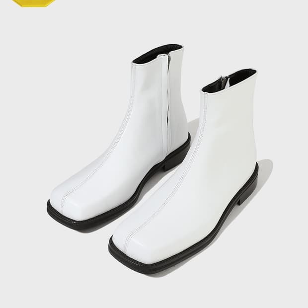 피렌체아뜨리에 스퀘어토 부츠 5705 크림 화이트 250 사이즈