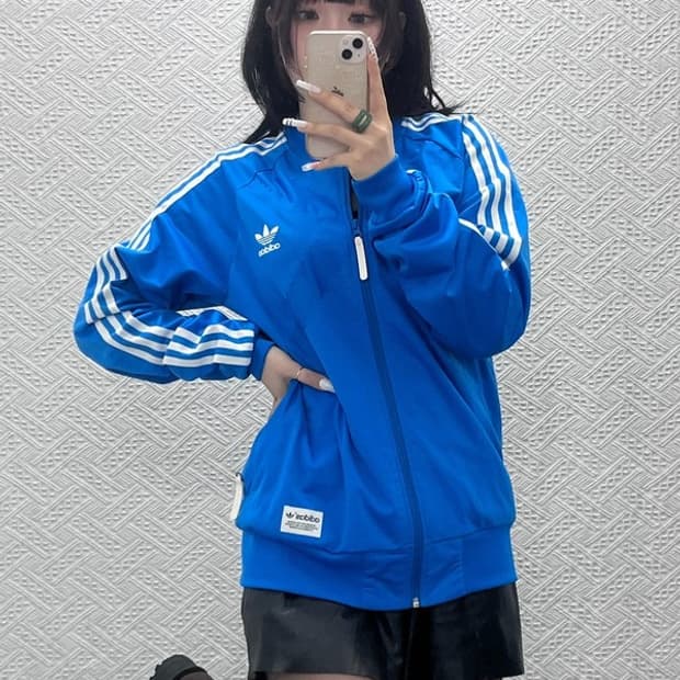 아디다스 슈퍼스타 희귀 레트로 트랙패턴 져지 집업 100 C10789