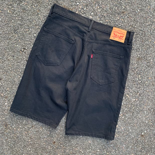 (빈티지)Levi’s 리바이스 569 루즈핏 블랙 반바지 