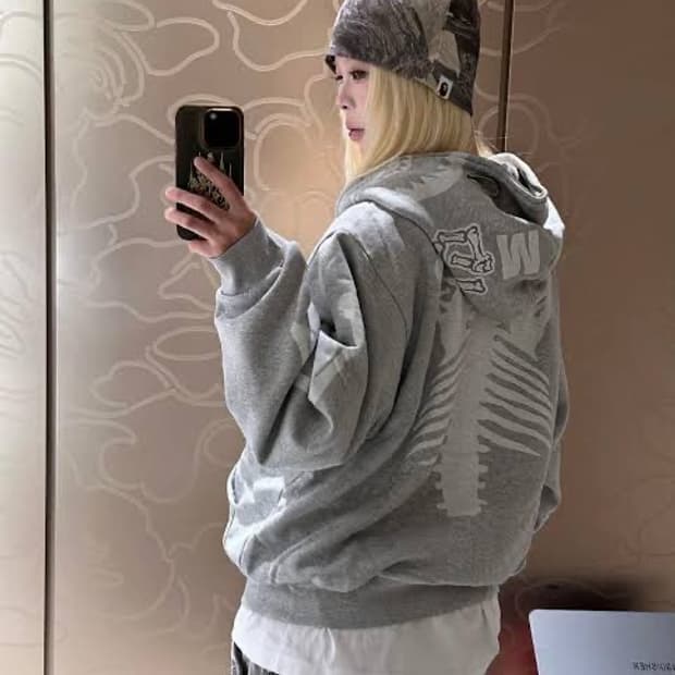 베이프 스켈레톤 샤크 후드집업