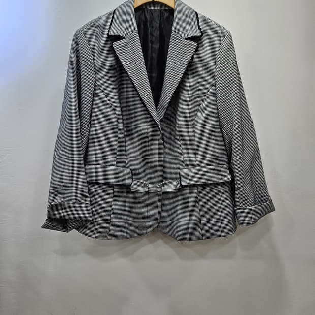 Japanese Vintage 체크 패턴 카라 레이스 숏 자켓