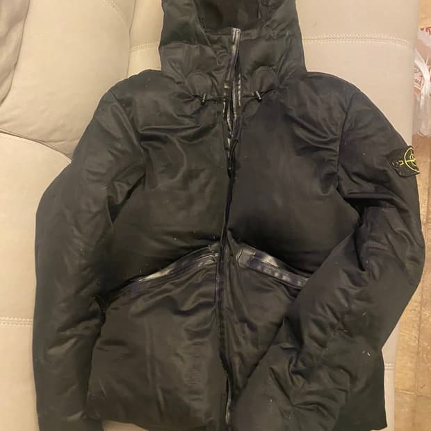 스톤아일랜드 웰디드 바라클라바 후드 패딩 M