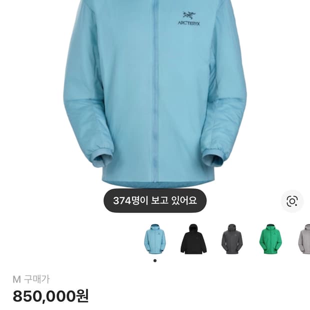 아크테릭스 아톰 lt 후디 솔레스 M