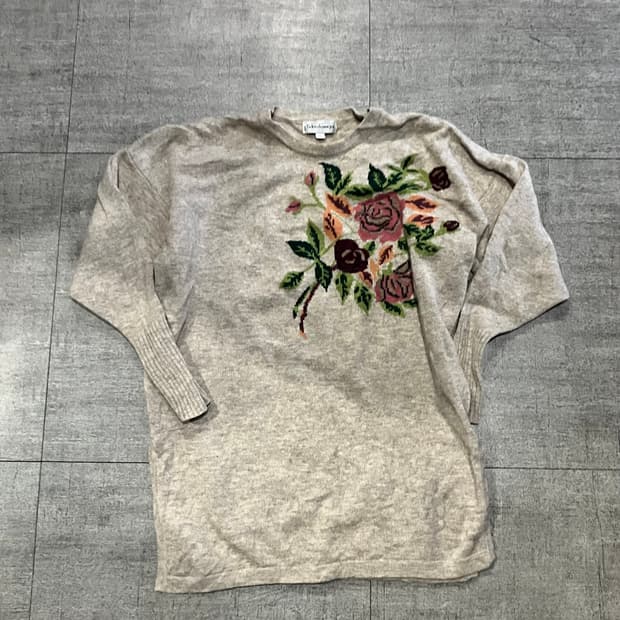 일본빈티지 Takashimaya 오리엔탈보헤미안 플라워 니트스웨터