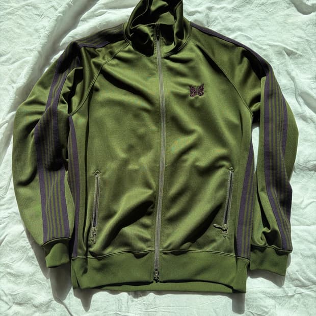 니들스 트랙 자켓 폴리 스무스 올리브 m