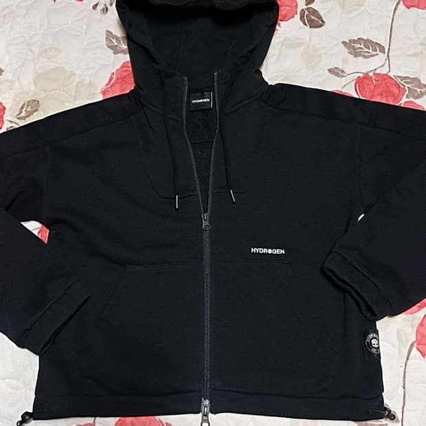 하이드로겐 크롭후드집업 90 여성66 가슴51 기장52