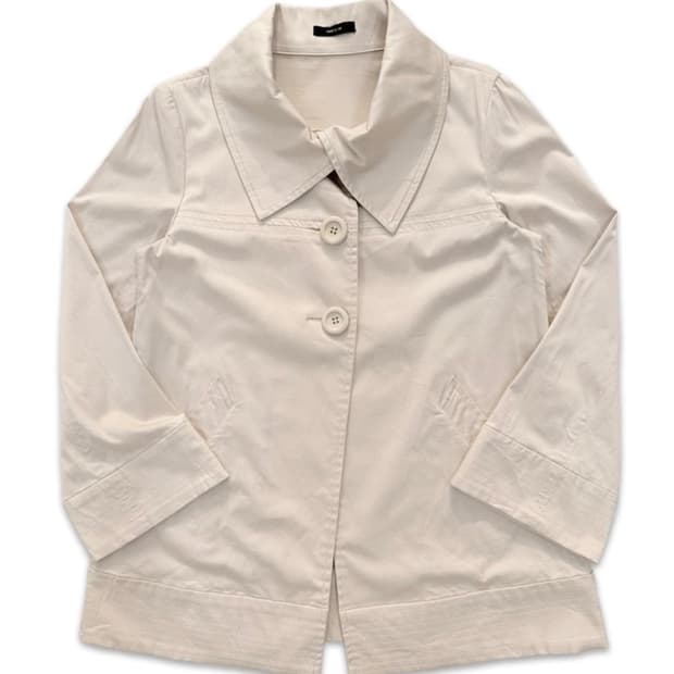 빈티지 Comme Ca lsm 아이보리 플레어 싱글 트렌치코트