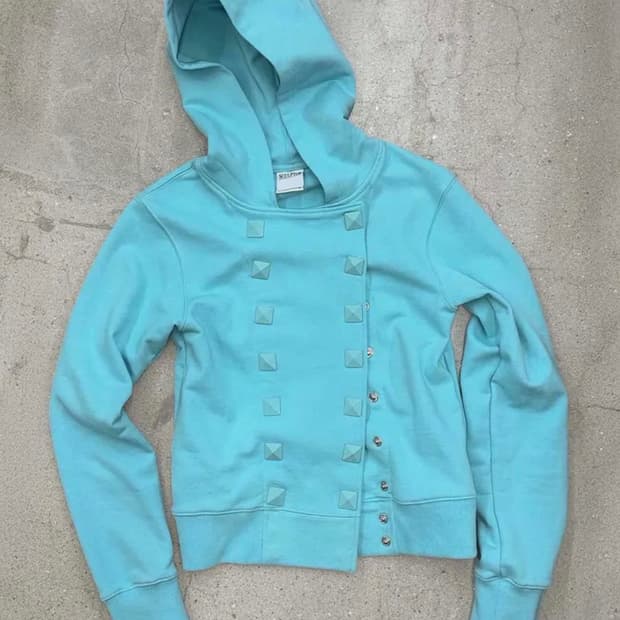 Sculptor Napoleon Stud Hoodie Acid Blue